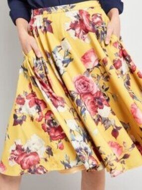 ModCloth "Ikebana for All" Floral Skirt